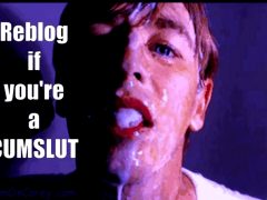 CUM SLUT – #bukkake #facial #cumshot #sperm #jizz #cumslut #whore #cumgif #blowjob #reblog #captions