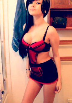 Hot emo lingerie in awesome g-string uniform photo