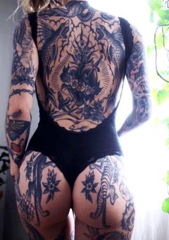 Lingerie And A Lot Of Back Tattoos