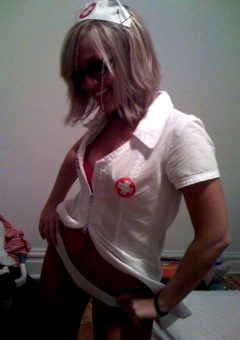 Naughty Nurse costume party babe
